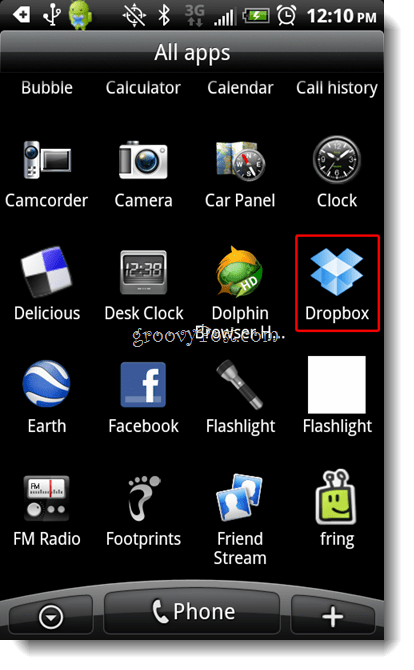 Android Dropbox Başlat Dropbox Simgesi