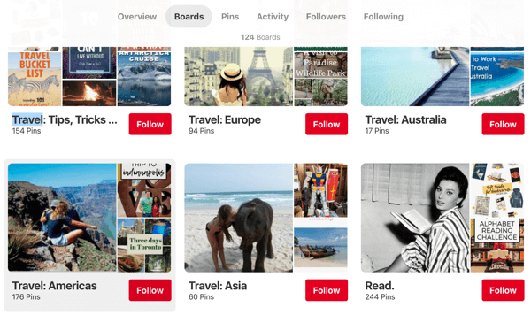 Pinterest erişiminizi nasıl geliştireceğinize dair ipuçları, örnek 1, Sonsuz Bliss seyahat tavsiyesi Pinterest panoları organize bölge