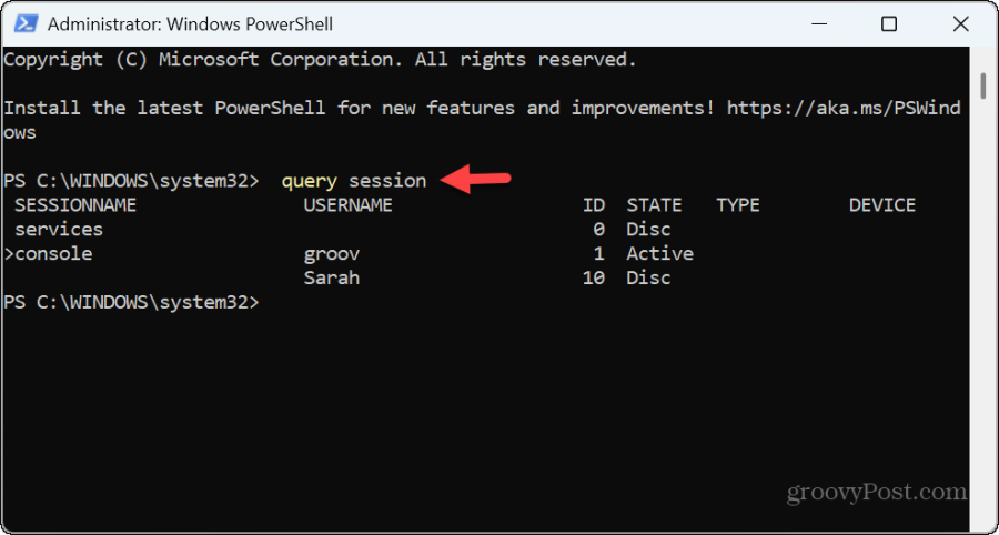 powershell sorgusu