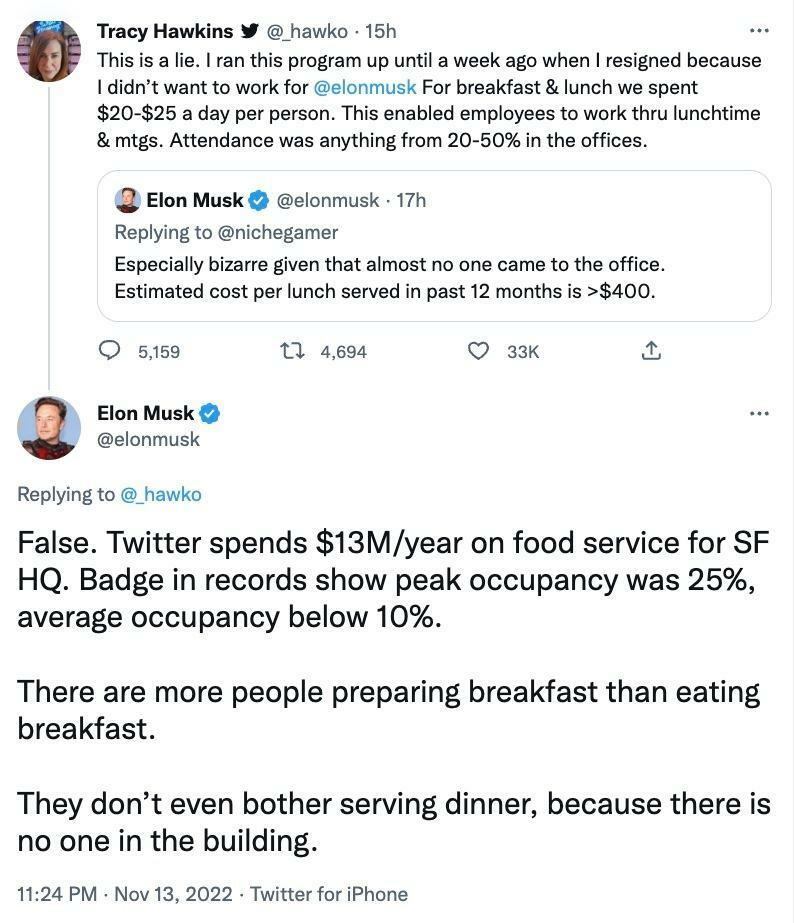 Elon Musk ve Tracy Hawkins Twitterda tartışmaya girdi