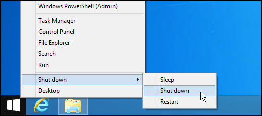 Windows 8.1'i kapatma düğmesi