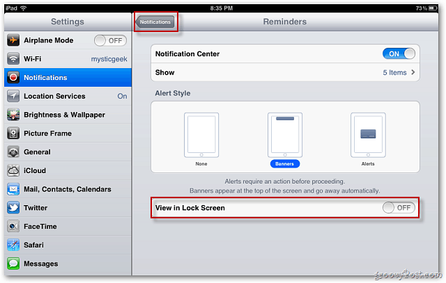 Apple iOS 5: Kilit Ekranında Bildirimlerin Görüntülenmesini Devre Dışı Bırakma