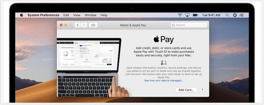 macOS Apple Pay'ı ekle