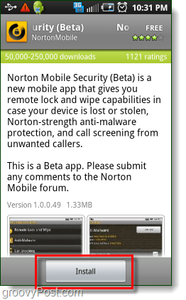 Android'de Norton Security'yi yükleyin