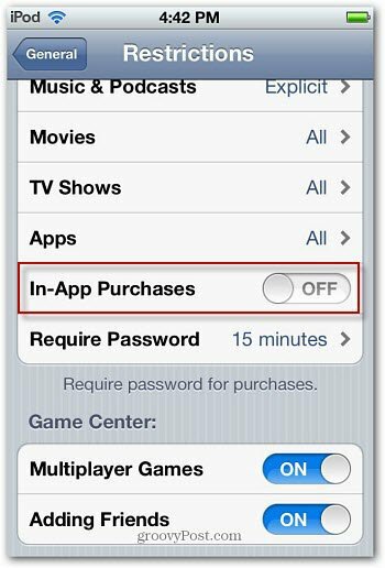 İPhone / iPod Touch'ta Uygulama İçi Satın Alımları Devre Dışı Bırakma