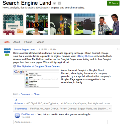 Google+ Sayfaları - Arama Motoru Alanı