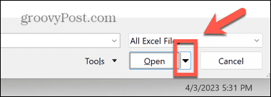 excel açık oku