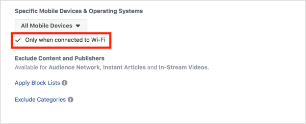 Yerleşimler altındaki Wi-Fi onay kutusunu seçin.
