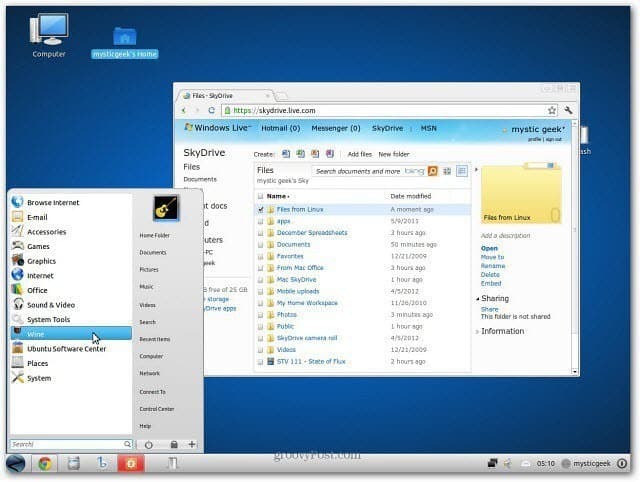 Linux SkyDrive Web Kullanıcı Arayüzü