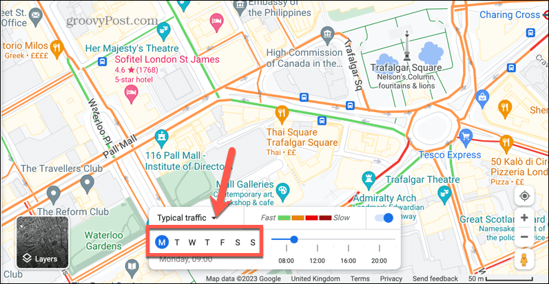 google maps tipik trafik günü