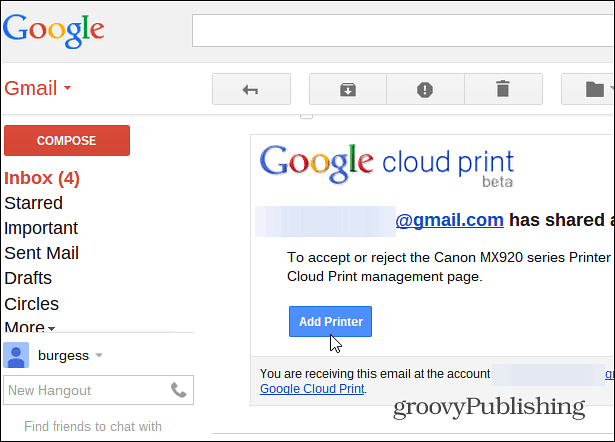 Yazıcınızı Google Cloud Print ile Paylaşma