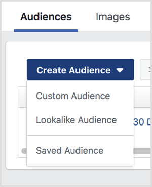 Facebook Hedef Kitleleri sayfasında Kitle açılır menü seçenekleri oluşturun
