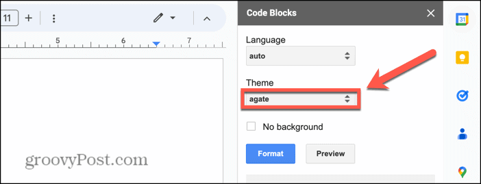 google dokümanlar kod blokları teması