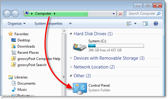 Windows 7'de bilgisayarımdan kontrol panelini görüntüleme