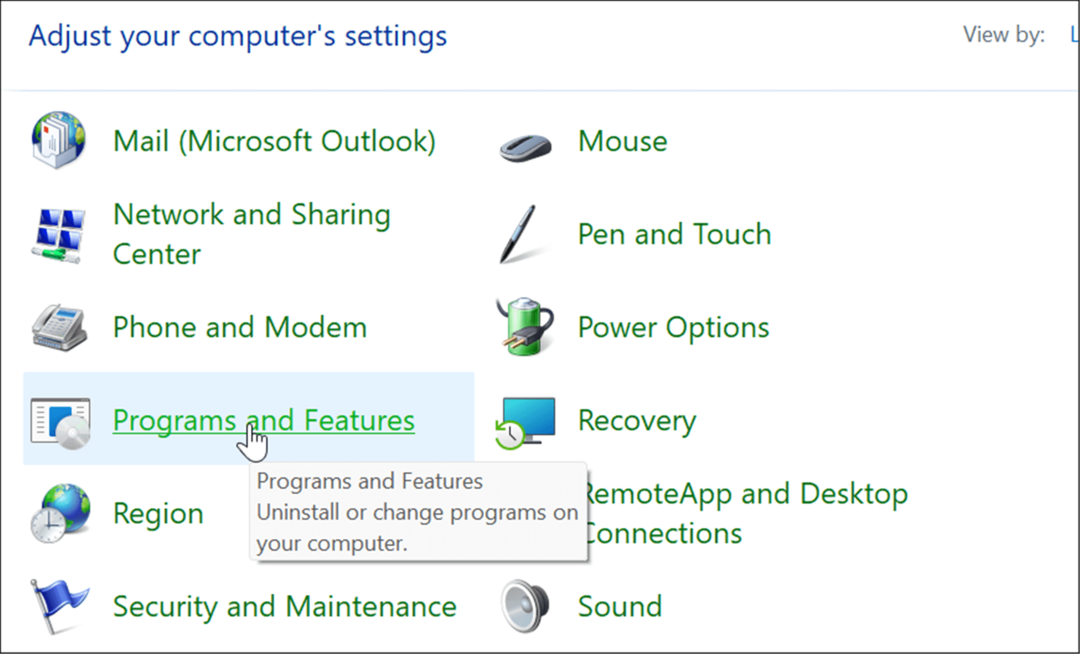 Programlar ve özellikler, Windows 11'deki isteğe bağlı özellikleri yönetir