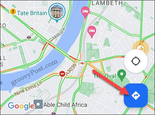 Google Haritalar mobil yol tarifleri düğmesi