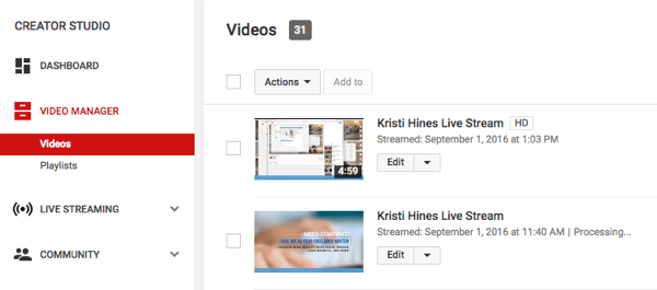 youtube canlı akışı