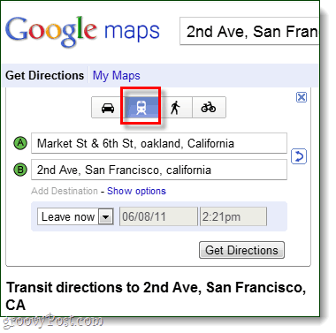 Google Haritalar'daki toplu taşıma yol tarifleri