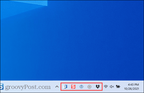 Windows 11'de görev çubuğu köşe taşma simgeleri