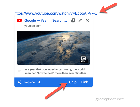 Google Dokümanlar'da bir YouTube bağlantısını değiştirme