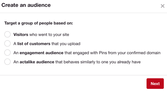 Pinterest'in izleyicileri, Facebook'un özel kitlelerine benzer şekilde çalışır.