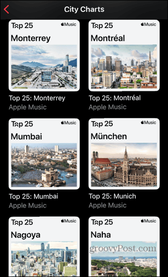 elma müzik listeleri şehirleri ada göre