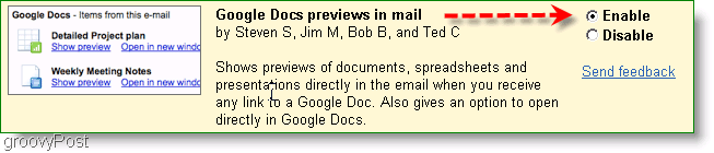 google docs önizlemeleri Labs ayarlarında etkinleştirilebilir