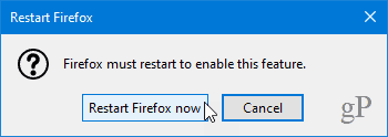 Firefox'u yeniden başlat