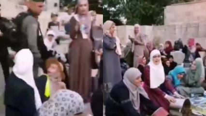 İşgalci İsrail'e korkusuzca tepki veren Filistinli kadınlar!