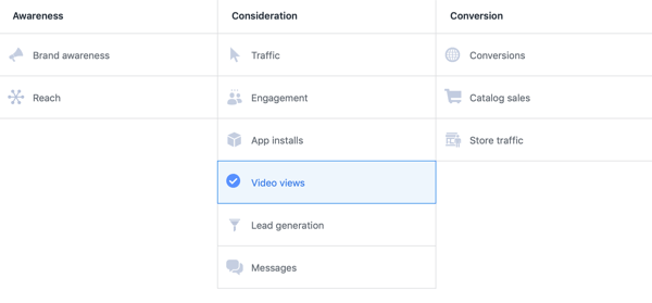 Video reklamlar için Facebook ThruPlay Optimizasyonu, 1. adım.