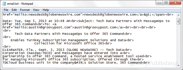 Outlook 2013'te Tam E-posta Kaynak Verilerini Kaydetme ve Görüntüleme