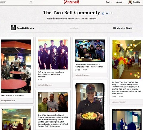Taco Bell Pinterest'te Kariyer