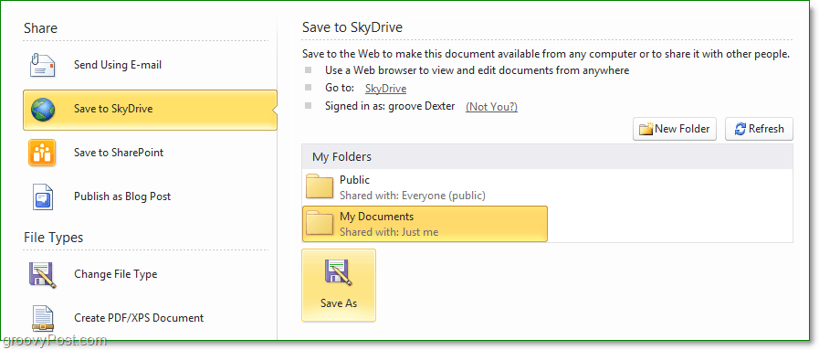 Microsoft Office 2010 Dosyalarını ve Dokümanlarını SkyDrive'a Kaydetme