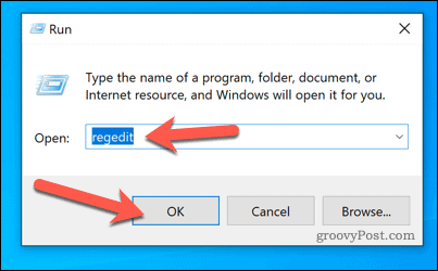Windows 10'da Çalıştır'ı kullanarak Regedit'i başlatma