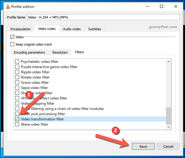 Windows'ta bir VLC videoya döndürme filtresi ekleme