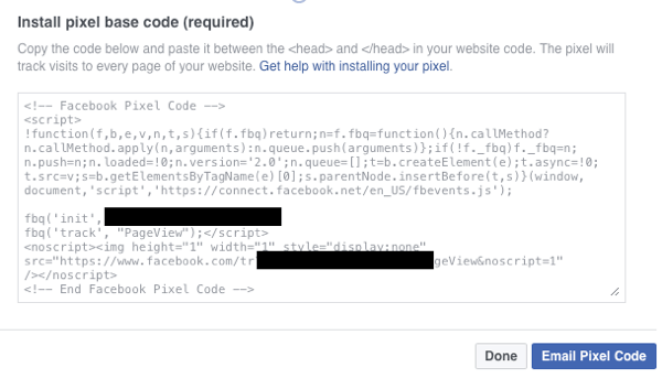 Sitenizde Facebook piksel temel kodunun kurulu olduğundan emin olun.