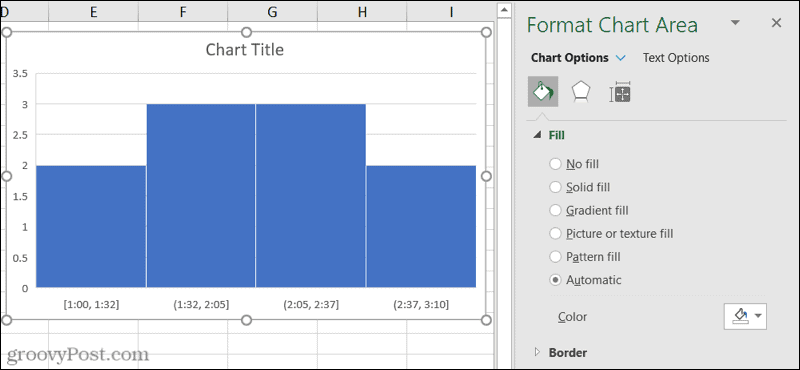 Grafik Alanı kenar çubuğunu biçimlendir