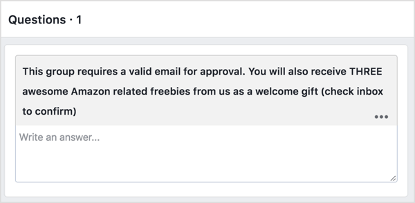 Potansiyel Facebook grup üyelerinden ücretsiz bir e-posta karşılığında e-posta adreslerini vermelerini isteyin.