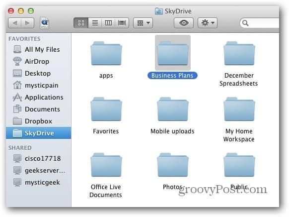 Mac SkyDrive Klasörü