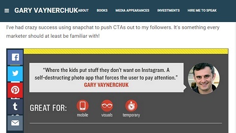 Gary Vanderchuk Snapchat'in önemi üzerine alıntı