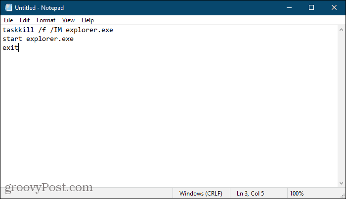 Windows 10'da Not Defteri'ni kullanarak toplu iş dosyası oluşturma