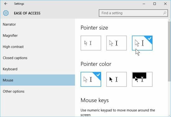 Windows 10 İpucu: Fare İşaretçisinin Boyutunu ve Rengini Artırma
