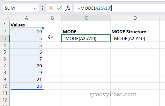 Excel'deki örnek MOD formülü