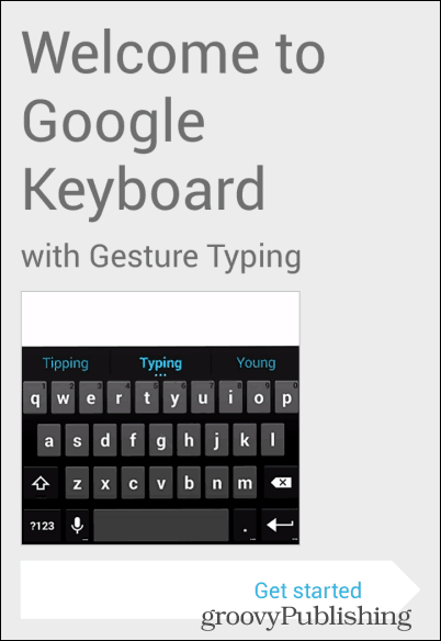 Android KitKat klavyesi başlar