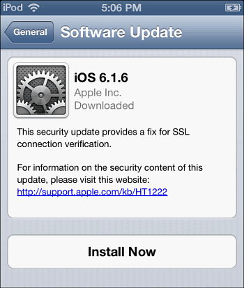 iOS 6.1.6 Güncellemesi