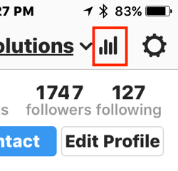 Instagram Insights'ınıza erişmek için çubuk grafik simgesine dokunun.