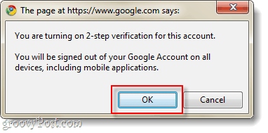 Google için 2 adımlı doğrulamayı açmayı onayla