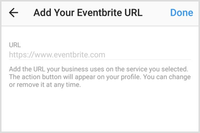 Üçüncü taraf uygulamasının hesabı veya sayfası için URL ekleyin