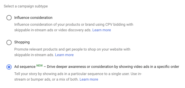 Bir YouTube reklam kampanyası nasıl oluşturulur, adım 39, reklam sıralaması ayarlama seçeneği