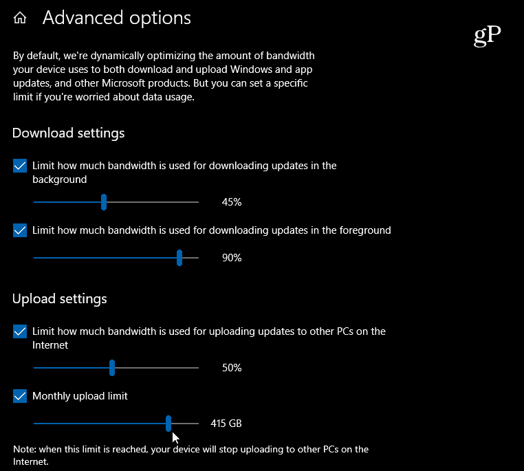 Windows 10 Bant Genişliği Ayarlarını İndirme ve Yükleme Ayarlarını Yapma